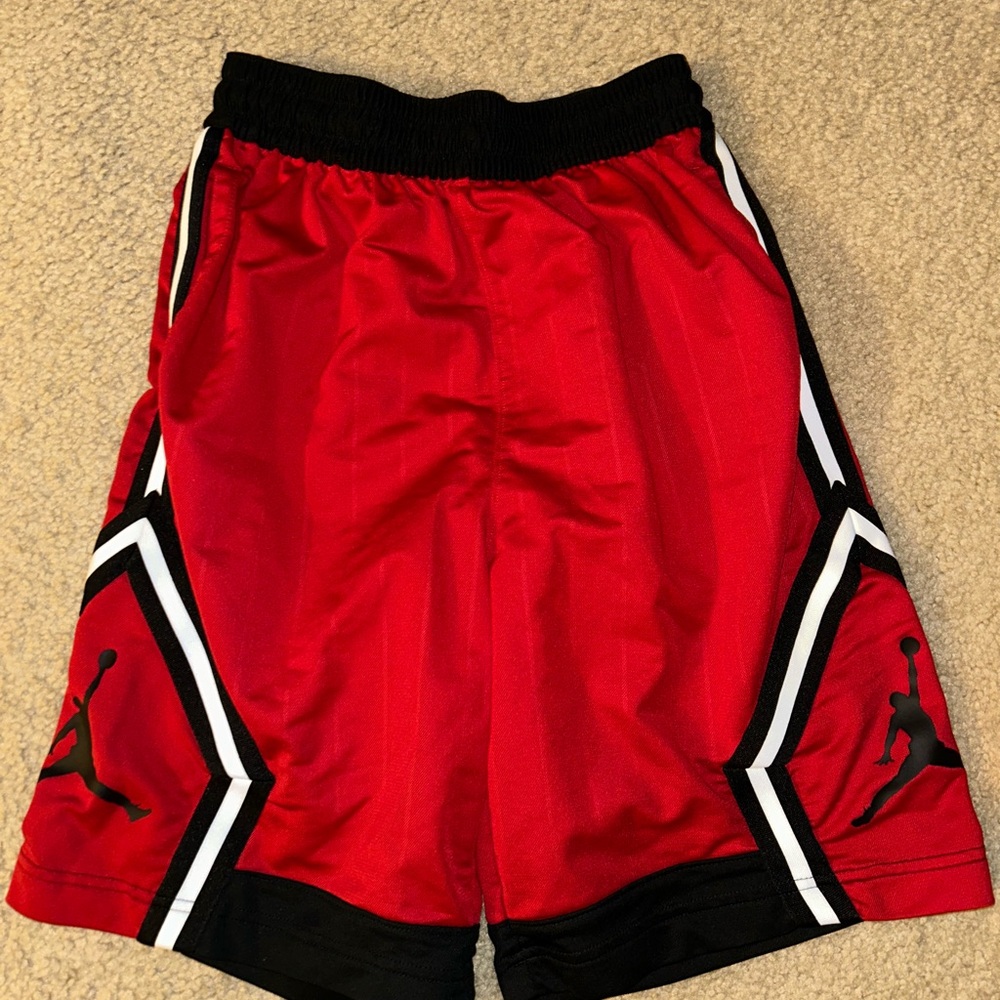 Jordan Kids Red and Black Shorts